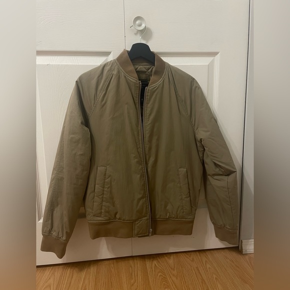 Abercrombie Men’s Cotton Blend Bomber Jacket - Beige - Picture 1 of 2